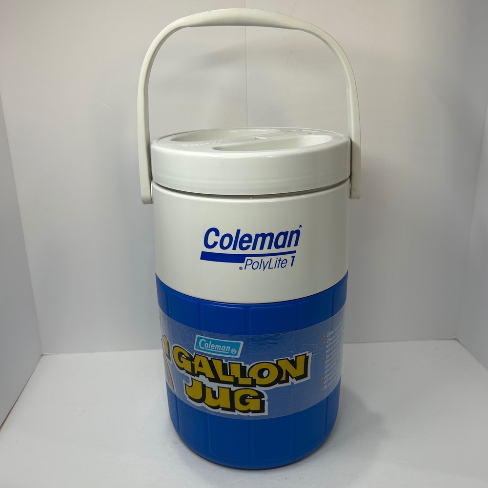 Coleman PolyLite 1 Gallon Jug Blue White Insulated Water CoolerNew Old Stock